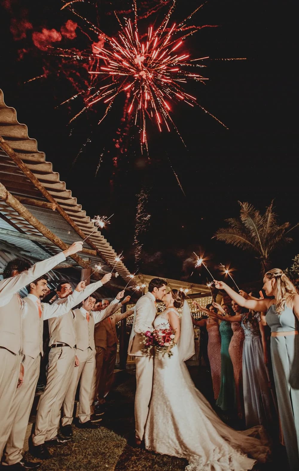 Wedding Send-Off with Sparklers